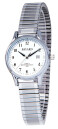 Montre pour femme boitier argent&eacute; bracelet extensible avec date