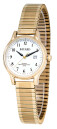 Montre pour femme dor&eacute;e bracelet extensible avec date