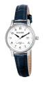 Montre pour femme boitier argent&eacute; bracelet bleu marine avec date