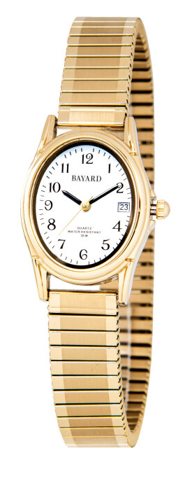 Montre fine dorée Bayard pour femme avec date