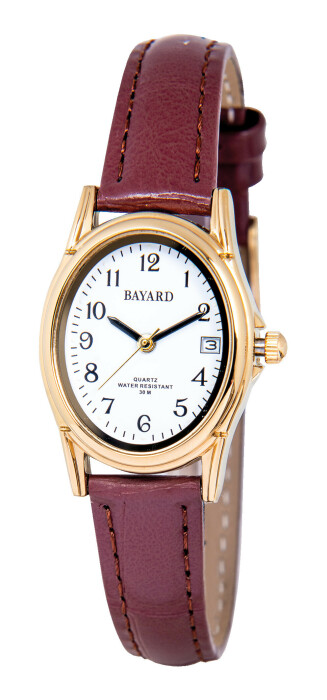Montre pour femme boitier ovale bracelet rouge avec date