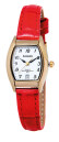 Montre tonneau rouge pour femme avec date