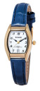Montre tonneau bleue pour femme avec date