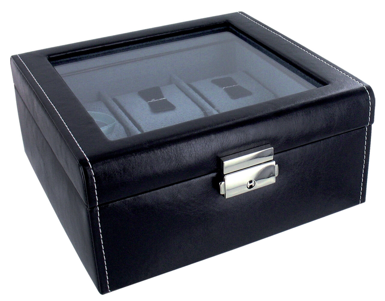 Coffret de montres en simili cuir noir 6 montres_ferm&eacute;