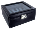 Coffret de montres en simili cuir noir 6 montres_ferm&eacute;