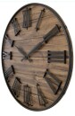 Grande horloge murale silencieuse en bois chiffres romains_profil