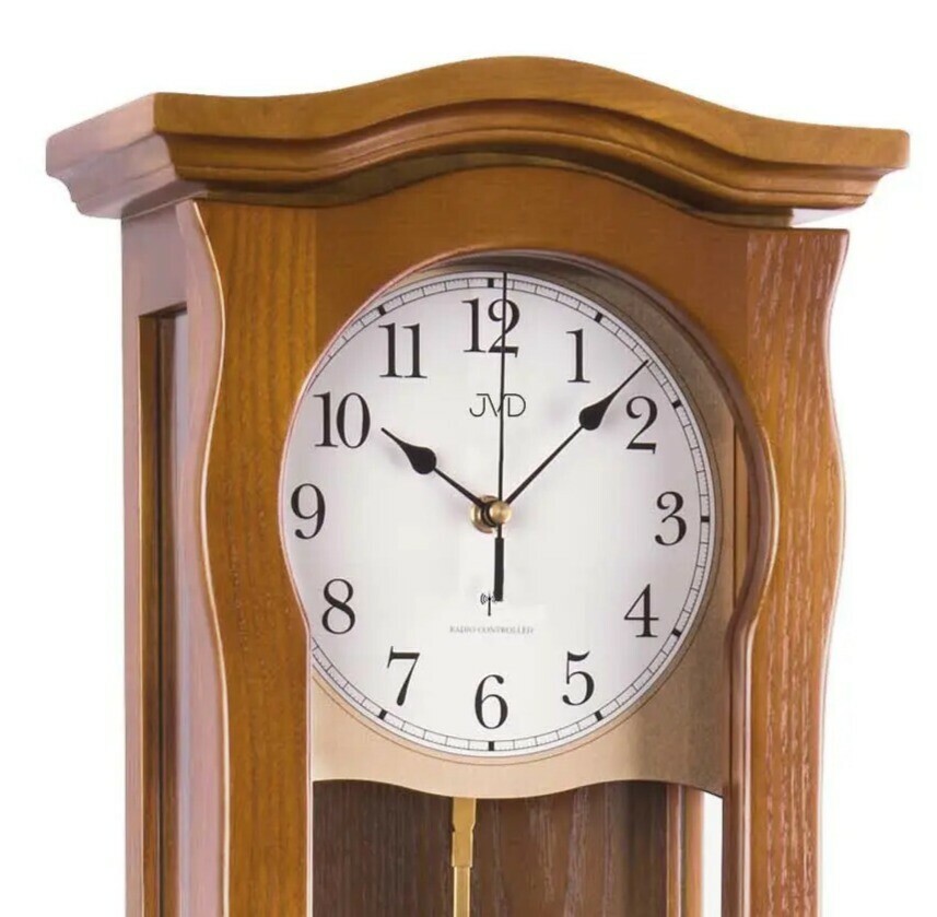 Carillon Westminster radio pilot&eacute; en bois de ch&ecirc;ne zoom cadran