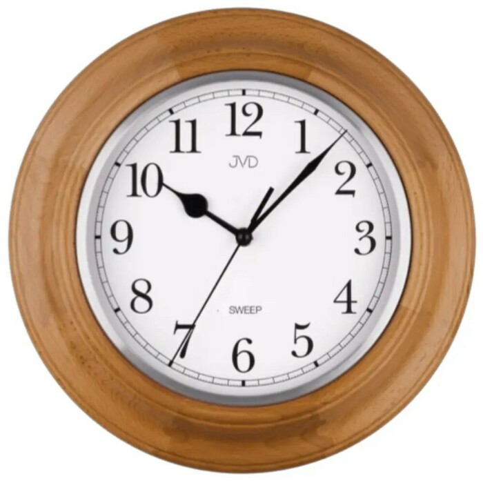 Pendule murale entourage en bois de chêne à bords épais