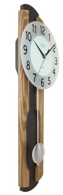 Pendule murale &agrave; balancier moderne silencieuse bois anthracite_profil