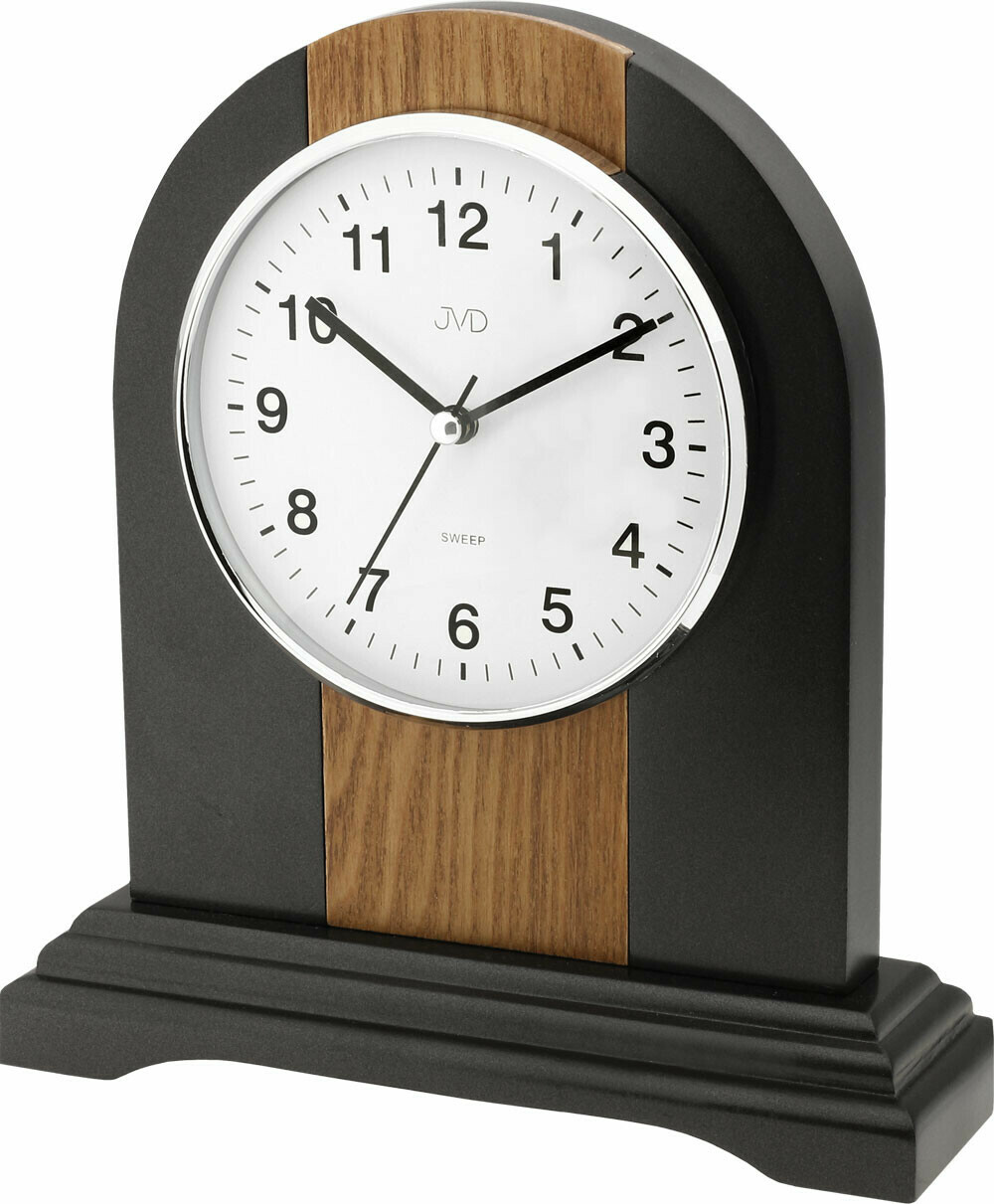 Pendule &agrave; poser moderne noire et bois