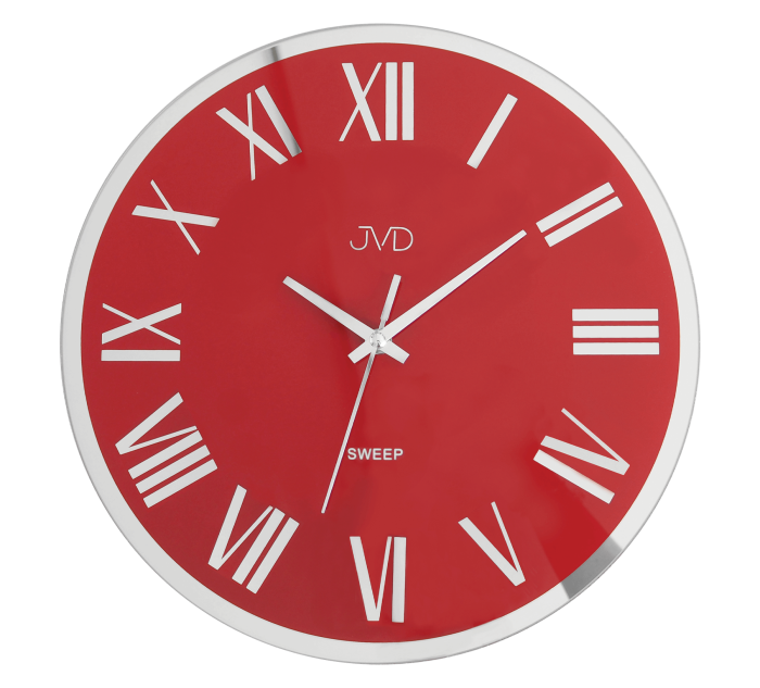 Pendule murale ronde silencieuse rouge