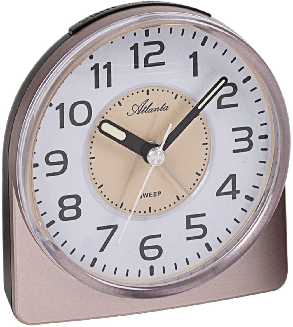 Réveil à Quartz Silencieux - Aiguilles Lumineuses, Fonction Snooze - Cadran Gris Anthracite