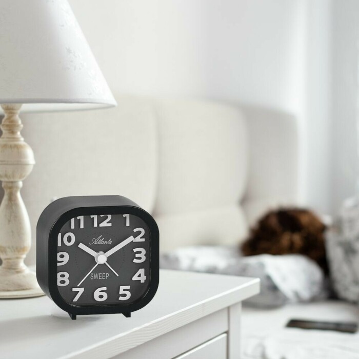 Réveil matin silencieux noir sonnerie bip-bip progressive