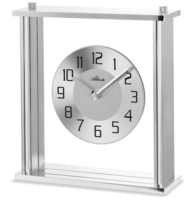 Pendule à poser en métal argenté moderne
