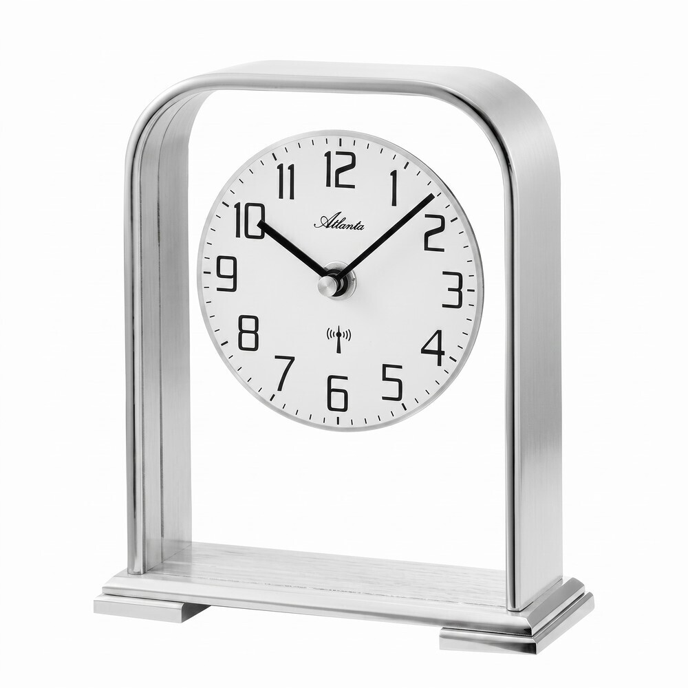 Horloge Atlanta m&eacute;tal bross&eacute; radio-pilot&eacute;e