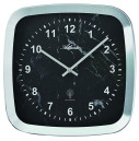 Horloge murale radio-pilot&eacute;e en marbre noir