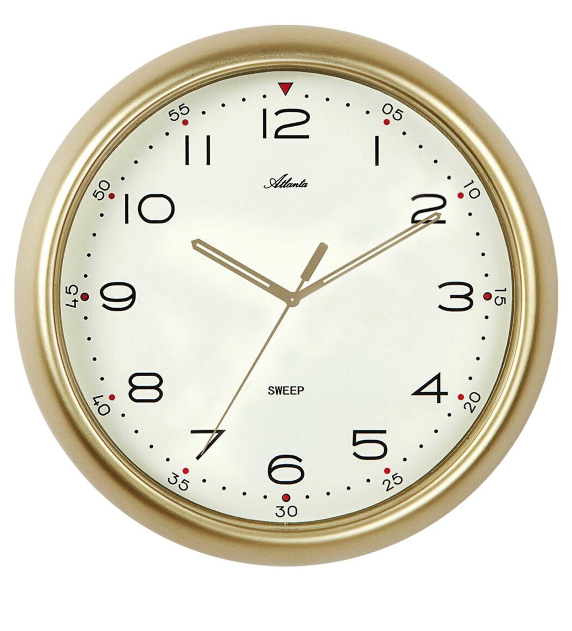 Pendule murale ronde silencieuse dorée