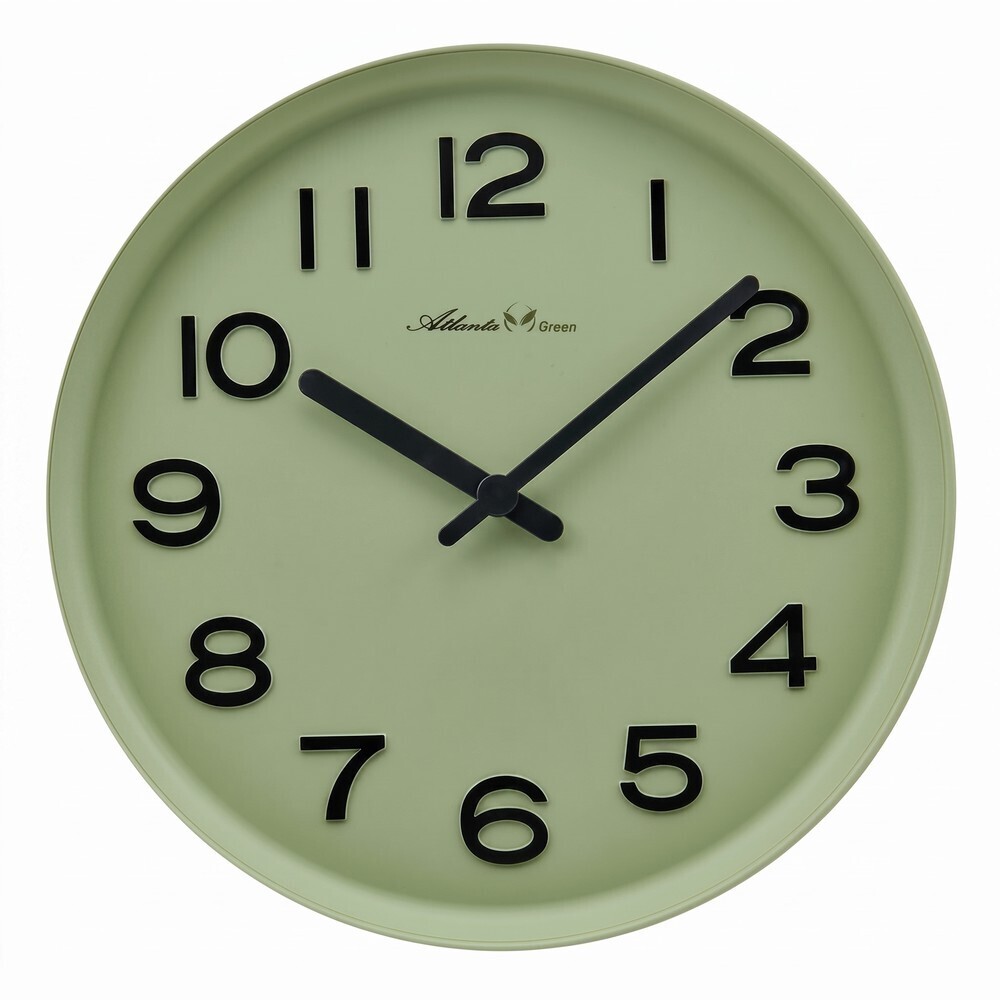 Horloge murale Atlanta amidon de ma&iuml;s verte