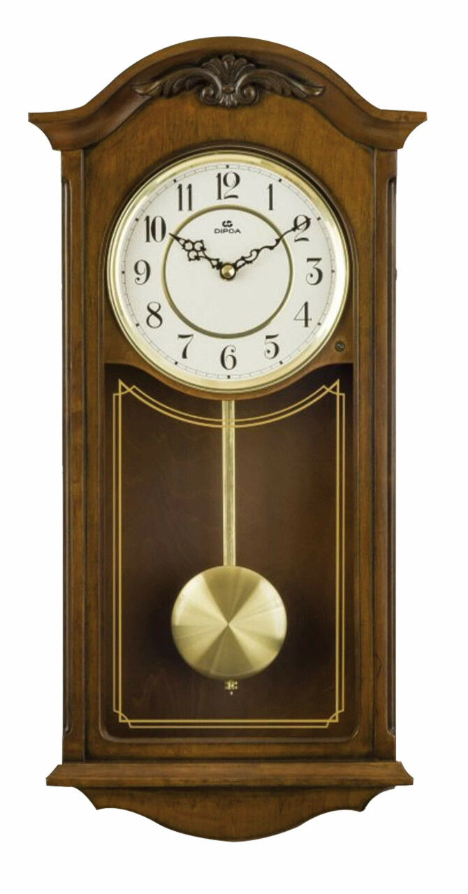 Carillon Westminster en bois de ch&ecirc;ne vitre s&eacute;rigraphi&eacute;e