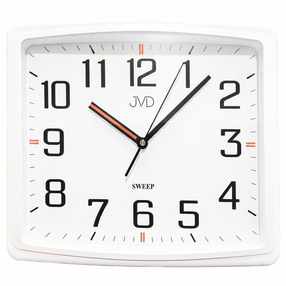 Horloge murale rectangulaire blanche tr&egrave;s lisible