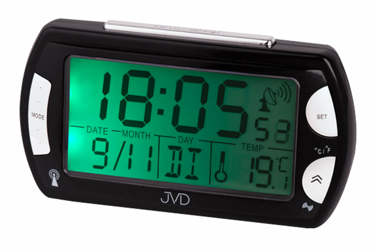 Réveil radio-piloté noir Bayard affichage de la température avec projection  de l'heure