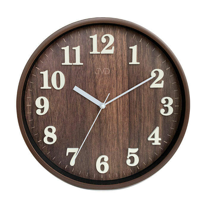 Horloge murale moderne façon bois foncé