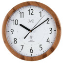 Horloge murale ronde radio-pilot&eacute;e fa&ccedil;on bois moyen