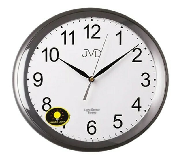 Horloge murale silencieuse grise et lumineuse