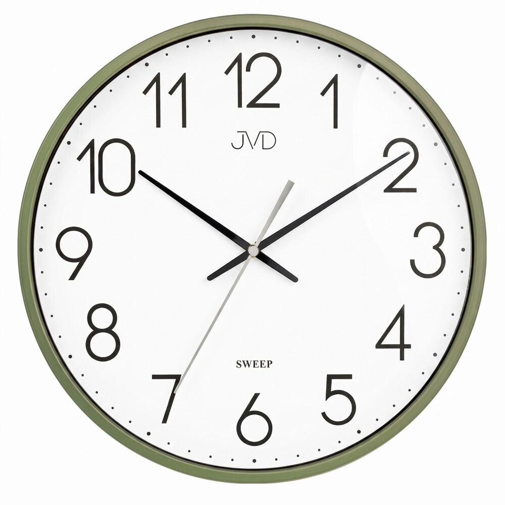Horloge murale JVD silencieuse vert sauge
