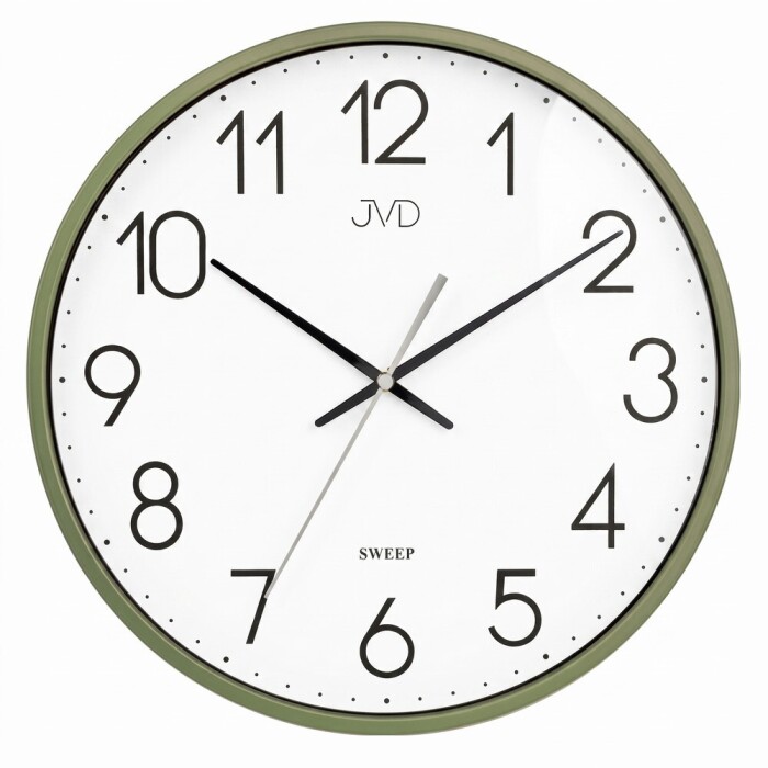 Horloge murale JVD silencieuse vert sauge