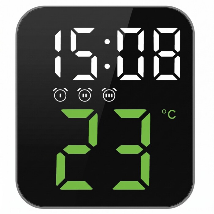 R&eacute;veil num&eacute;rique sur secteur JVD thermom&egrave;tre lumineux