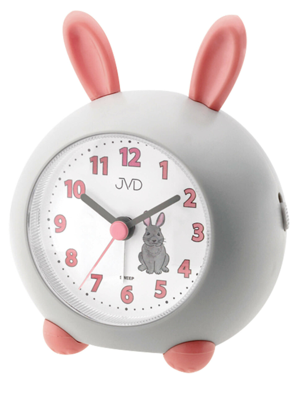 Réveil enfant silencieux lapin gris et rose