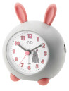 R&eacute;veil enfant silencieux lapin gris et rose