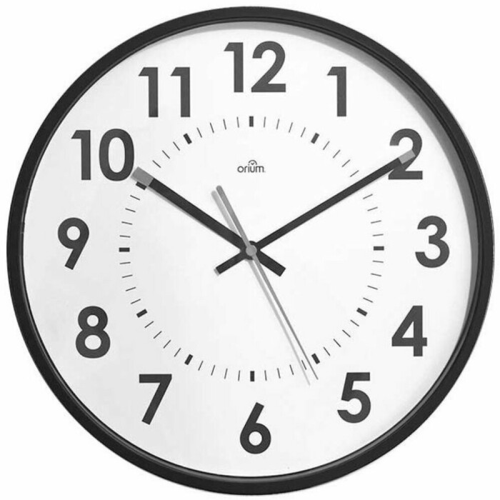 Pendule murale silencieuse noire cadran blanc