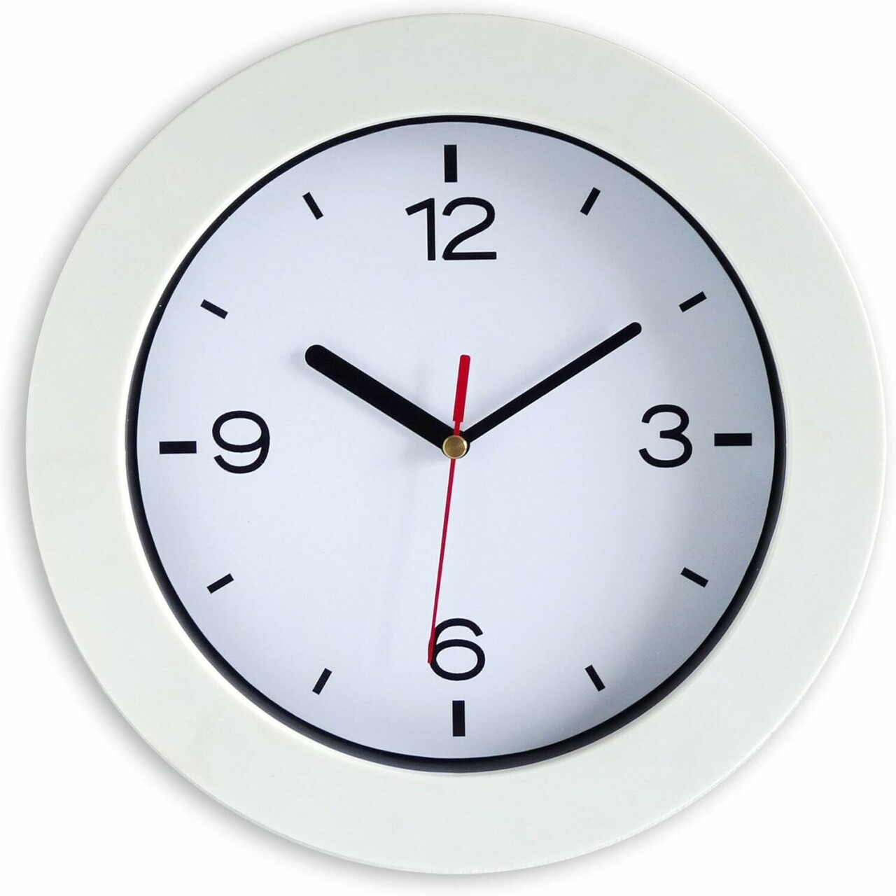 Horloge murale blanche ronde &agrave; poser ou &agrave; accrocher