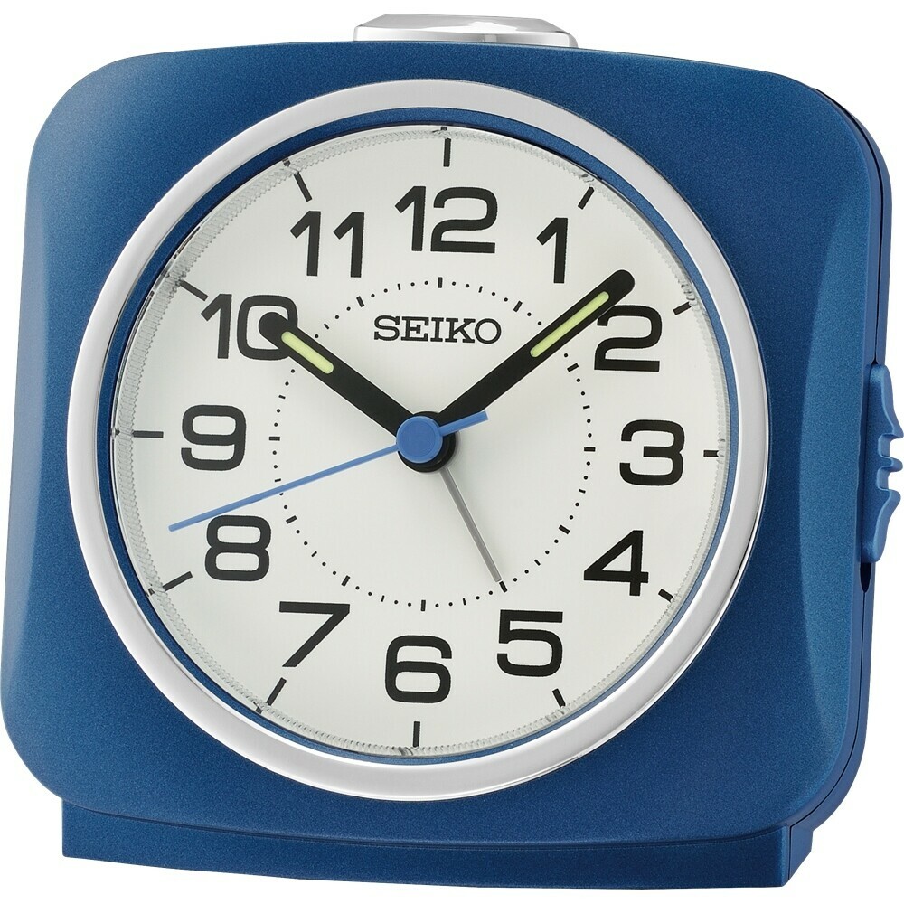 R&eacute;veil silencieux Seiko bleu aiguilles luminescentes