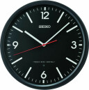 Horloge murale noire Seiko trotteuse rouge