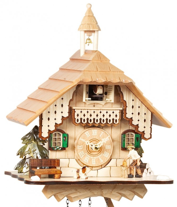 Horloge coucou musical bois naturel 29 cm