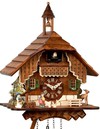 Horloge coucou m&eacute;canique chalet 1 jour clocher