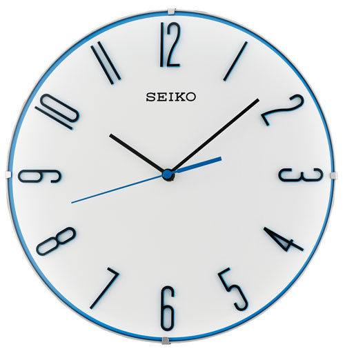 Pendule murale silencieuse bleue Seiko