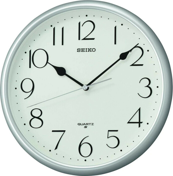 Horloge murale ronde argentée Seiko