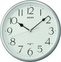 Horloge murale ronde argent&eacute;e Seiko