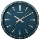 Pendule murale silencieuse bleue Seiko index en relief