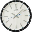 Pendule murale silencieuse blanche Seiko index en relief