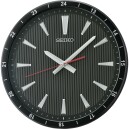 Pendule murale silencieuse noire Seiko index en relief