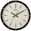 Pendule murale silencieuse blanche Seiko index en relief
