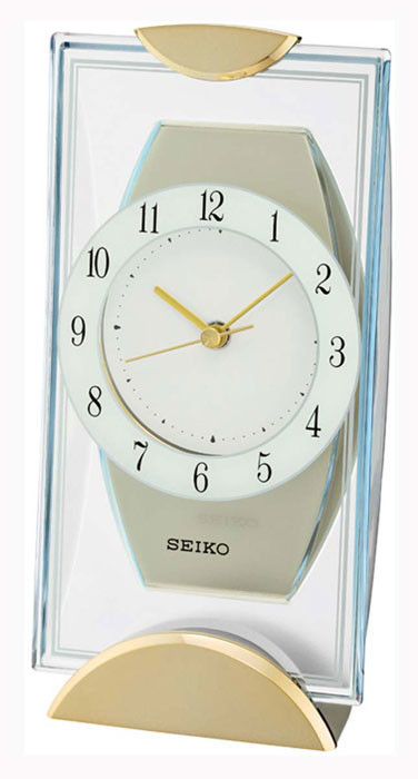 Pendule à poser Seiko en plastique doré