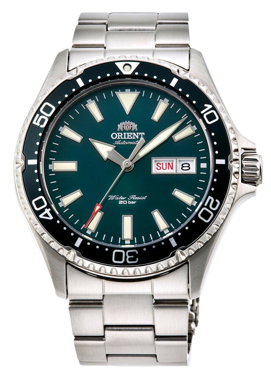 Montre automatique cadran vert en m tal argent pour homme avec date