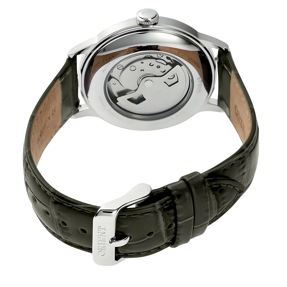 Montre automatique Orient Bambino cadran beige homme RA-AC0025N pos&eacute;e arriere