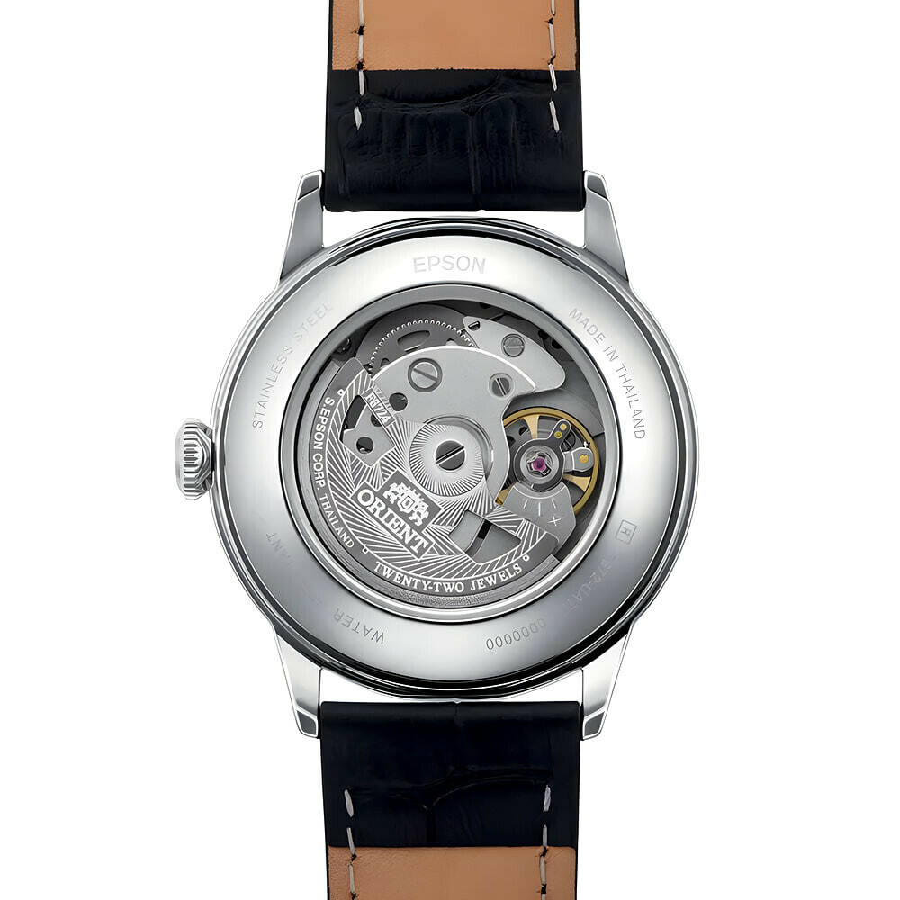 Montre automatique Orient Bambino cadran blanc homme RA-AC0M03S arriere